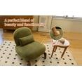 thumbnail image 5 of LiviNest Accent Chair for Small Spaces: Modern Velvet Armless Reading Chair with Ergonomic Back Support & Solid Wood Legs - Cozy Apartment Seating Solution for Living Room Bedroom Balcony Use, 5 of 6