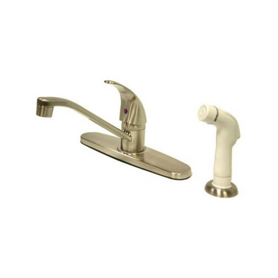 Single Handle Kitchen Faucet In Satin Nickel Finish