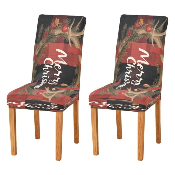 BZSMCE Chairs Slipcovers Dining Chair Covers Elegant Plaid Christmas Print Creative Pattern