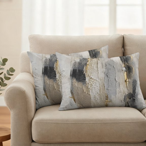 Outdoor Pillow Cover 20x12in Set of 2, Brown Beige Abstract Waterproof Decorative Throw Pillow Cover for Couch Sofa, Modern Minimalist Art Pillowcase Cushion Cases for Patio Garden