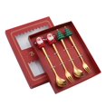 thumbnail image 2 of LXYFH Tableware Under $10 4PCS Stainless Christmas Spoon Gift Set Dessert Spoon Fork Coffee Spoon Christmas Pendant Spoon Tableware Set Party Plates, 2 of 6