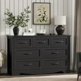 thumbnail image 4 of FANRAL 7 Drawers Dresser for Bedroom,Modern Wooden Chest of Drawers,Storage Organizer Dresser for Closet,Black Dresser, 4 of 8
