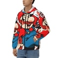 thumbnail image 2 of Lsque Mario for Mens Full-zip Hoodie, Zip-up Pullover Hooded Sweatshirt, Kangaroo Pocket Hoodie Ideal for Daily Wear, Travel, and Home-Large, 2 of 8