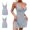 Gray, variant on SNOWSONG Sexy Sleepwear, Sexy Night Gowns for Women Babydoll Lingerie Dress Lace Trim Sleep Dress Chemise Nightgowns Side Split Nighty, 1PC Nightdress A L