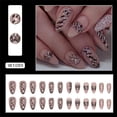 thumbnail image 2 of Fofosbeauty 24pcs Press on False Nails Tips, Almond Fake Acrylic Nails, Leopard Champagne, 2 of 10