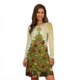 thumbnail image 4 of Vestido de ciervo de Navidad para mujer, minivestido de manga larga, corte en A, talla grande, informal, 3D, árbol de Navidad, copo de nieve, 4 of 5