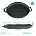 thumbnail image 4 of Sunnydaze Pre-Seasoned Round Cast Iron Griddle/Pizza Pan with Handles, 13.75", 4 of 7