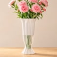 thumbnail image 4 of OCCOA Rippled Vase Floral Decor, Textured Tabletop Flower Arrangement Vase, Modern Home Bedroom Centerpiece, White, 4 of 6