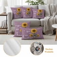 thumbnail image 6 of Violet Sunshine Sunflower Outdoor Waterproof Pillow Covers, Pastoral Bees Farmhouse Floral Decorative Square Throw Pillowcase Sofa Cushion Sham for Patio/Couch/Chair, 24"x24" 2 Pack, 6 of 8
