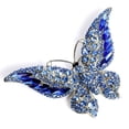 thumbnail image 1 of Broche de mariposa grande de 3,5 pulgadas para mujer, accesorio de moda en tono dorado con cristales de diamantes de imitación para regalo de fiesta de boda, 1 unidad, azul ER, 1 of 5