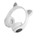 thumbnail image 3 of Auriculares Bluetooth 5.0 con reducción de ruido LED y forma de oreja de gato, con micrófono para jóvenes, color blanco, 3 of 14