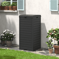 thumbnail image 4 of Nihsuao 31 Gallon Large Outdoor Trash Bin with Pull-Out Liquid Drawer, Single Lid Closure Design, Waterproof Resin Garbage Can Container for Patio, Backyard, Black, 4 of 9