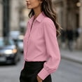 thumbnail image 3 of Aezemi Women Button down Office Blouses Collared Long Sleeve Dressy Fashion Work Casual Shirts Womens Fall Spring Business Casual Trendy Tops XXL, 3 of 7