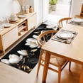 Image showcasing Area Rug 2x6ft Gorgeous Flower Area Rugs for Kitchen Runner Rug Black ...