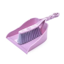 Handheld Dustpan & Brush Set | Compact Tabletop & Floor Cleaner | Blue/Green Plastic | 13.58" x 8.86" | Soft Bristles & Rubber Lip | Hanging Storage | Home & Office Cleaning Tool