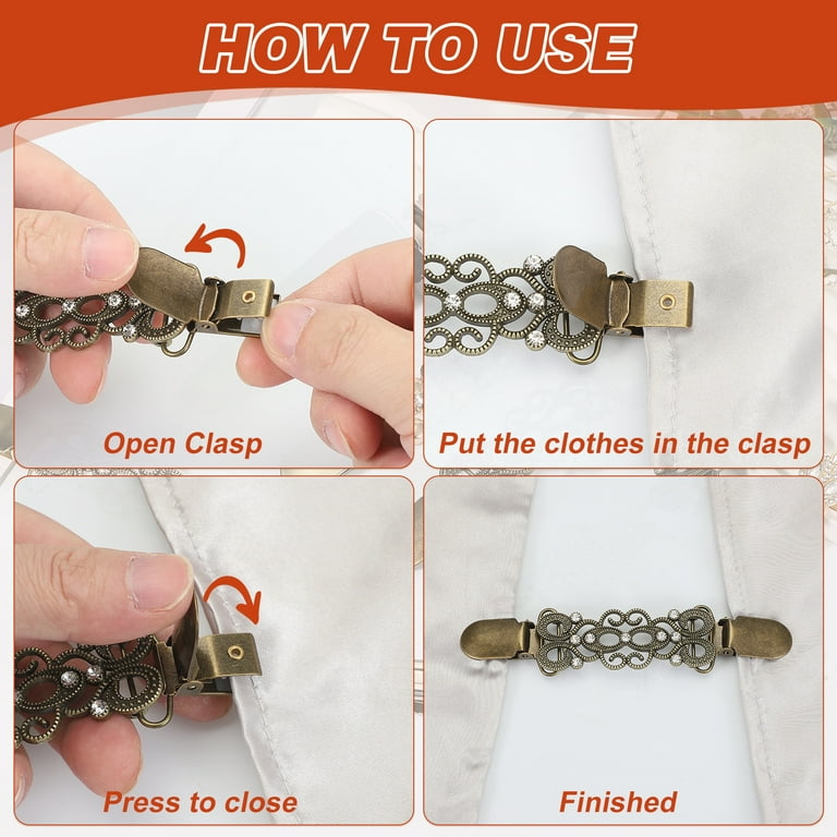 Dress Clips Back Cinch, Retro Sweater Clips Cardigan Clips for Different Women Clothing(5.1x2.4x1.4cm, Grey Silver) Dress Clips Back Cinch, Retro Sweater Clips Cardigan Clips for Different Women Clothing(5.1x2.4x1.4cm, Grey Silver)