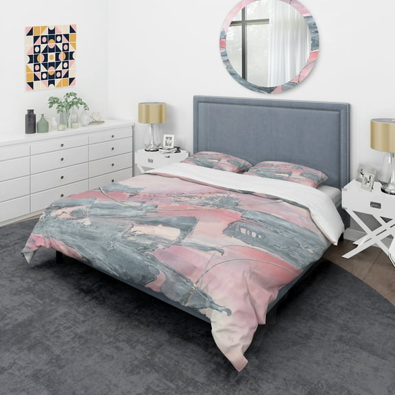 Designart 'Durty Shabby Pink Blush III' Shabby Duvet Cover Set