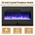 thumbnail image 3 of PAPROOS Fireplace TV Stand for 60" Inch TV, TV Console with 23" Electric Fireplace, Adjustable Flame Color, Entertainment Center Television Console Table for Living Room, Black, 3 of 9