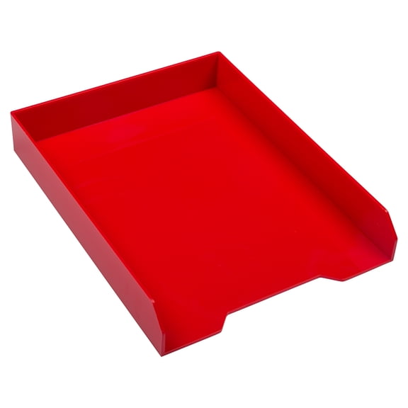 JAM Paper Stackable Paper & Letter Trays, Red, 1 per Pack
