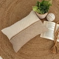 thumbnail image 4 of Beige Decorative Lumbar Pillow Cover 12"x22" | Boho Jute Oblong Cushion Cover Chevron | Braided Pillows Pillowcases for Bedroom, Couch & Sofa, Home Décor - Juteform, 4 of 9