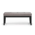 thumbnail image 2 of Lacey 43" W Rectangle Tufted Ottoman Bench in Distressed Gray Taupe Faux Leather, 2 of 10