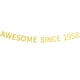 thumbnail image 1 of Awesome Since 1958 Banner preencordado Happy 66th Birthday Banner dorado brillante 66 sesenta y seis años decoraciones de fiesta de cumpleaños para hombres y mujeres, 1 of 5
