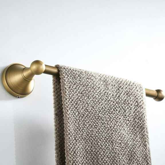 FRCOLOR 1Pc Practical Copper Bathroom Towel Holder Decorative Vintage Towel Rack (Golden)