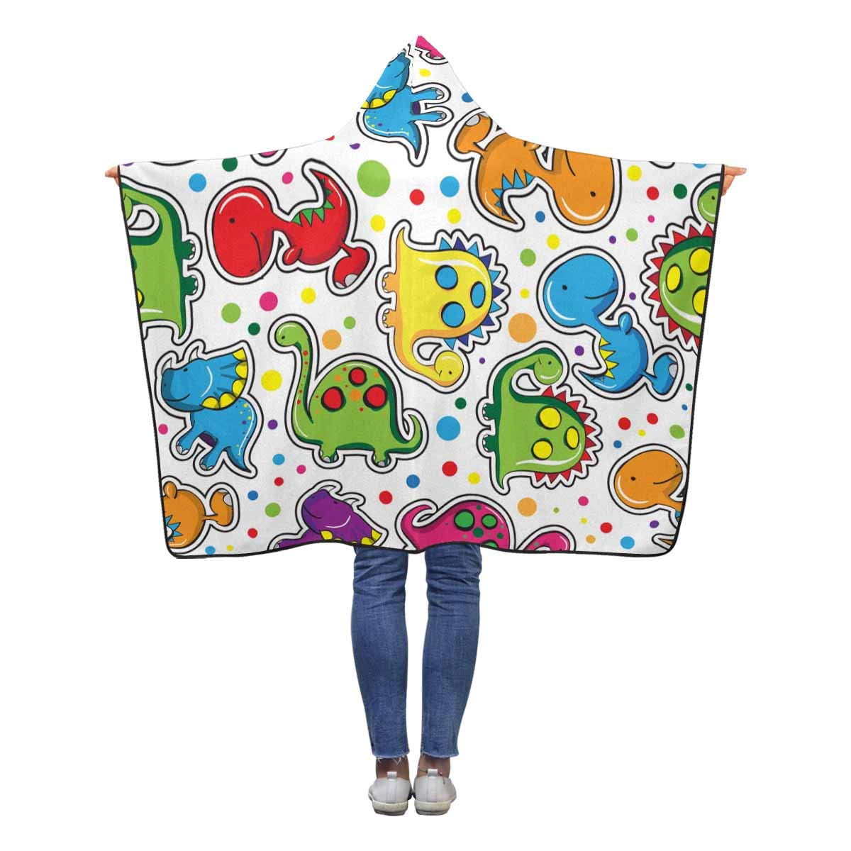 ASHLEIGH Cute Dinosaurs Throw Hooded Blanket 40x50 inches Toddler Kid