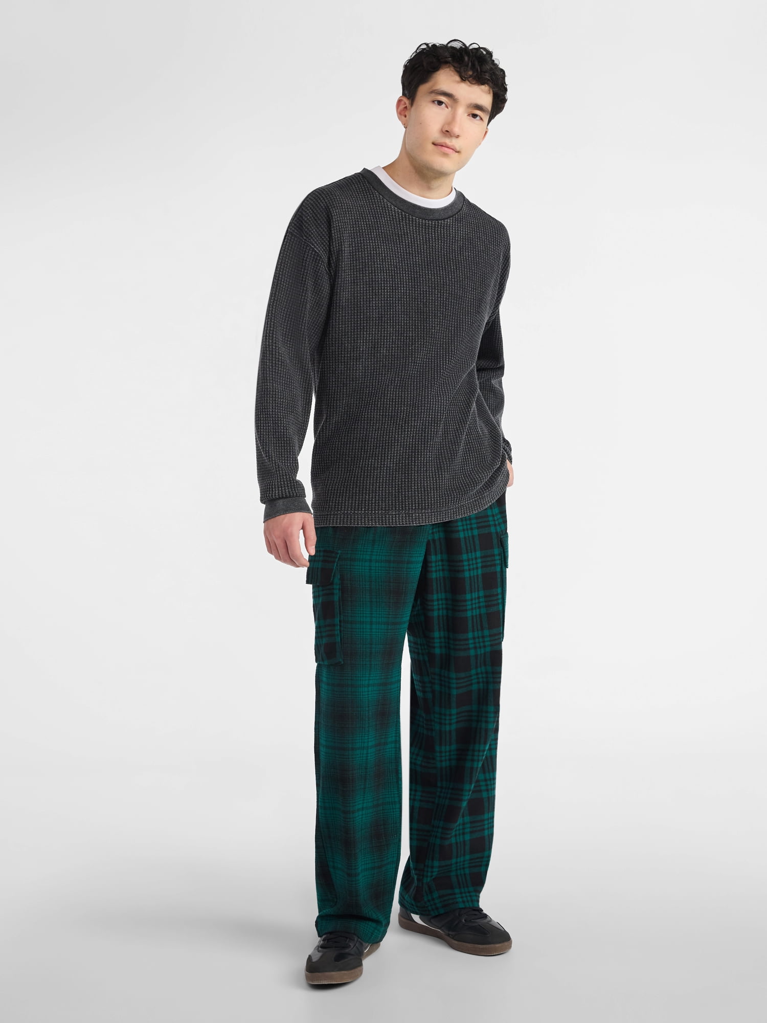 No Boundaries Flannel Cargo Pants, Men's & Big Men's