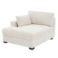 thumbnail image 3 of DREAMSIDEA Oversized Chaise Lounge for Living Room Modern Corduroy Sofa with Right Armrest Indoor Lounge Chair,Beige, 3 of 9
