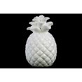 thumbnail image 1 of Designer Embossed Lattice Pineapple Figurine In Ceramic, Glossy White, 1 of 1