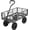 Gray, variant on GlowPlume Heavy Duty 880 Lbs Capacity Mesh Steel Garden Cart Folding Utility Wagon with Removable Sides and 4.10/3.50-4" Wheels 10 inch Tire (Blue)