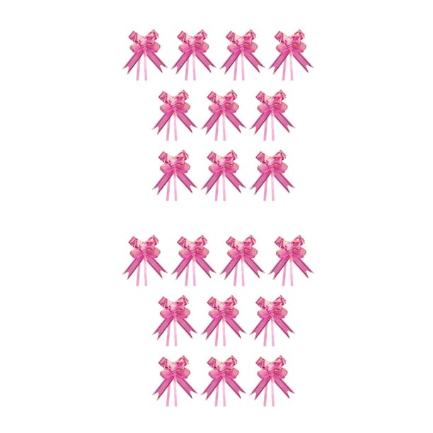 Injueey 10 piezas Bow Pull Decor Exquisito Embalaje festivo Ligero Impreso Hand-Pulled Flower Wedding Wrapping Pink Gold Oro rosado 2Conjunto