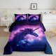thumbnail image 1 of Juego de cama Outer Space Unicorn Comforter Unicorn Glitter Quilted Duvet Set, 1 of 7