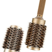 Nano Technology Thermal Ceramic & lonic Round Barrel Hair Brush with Natural Boar Bristle for Blow Drying, Curling, Styling, Straightening (1.8 inch) 