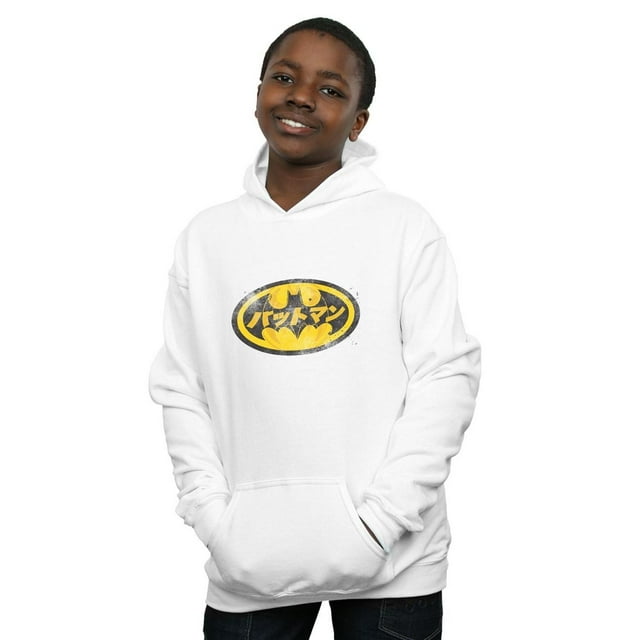 DC Comics Garçon Batman Logo Japonais Chandail à Capuchon Jaune