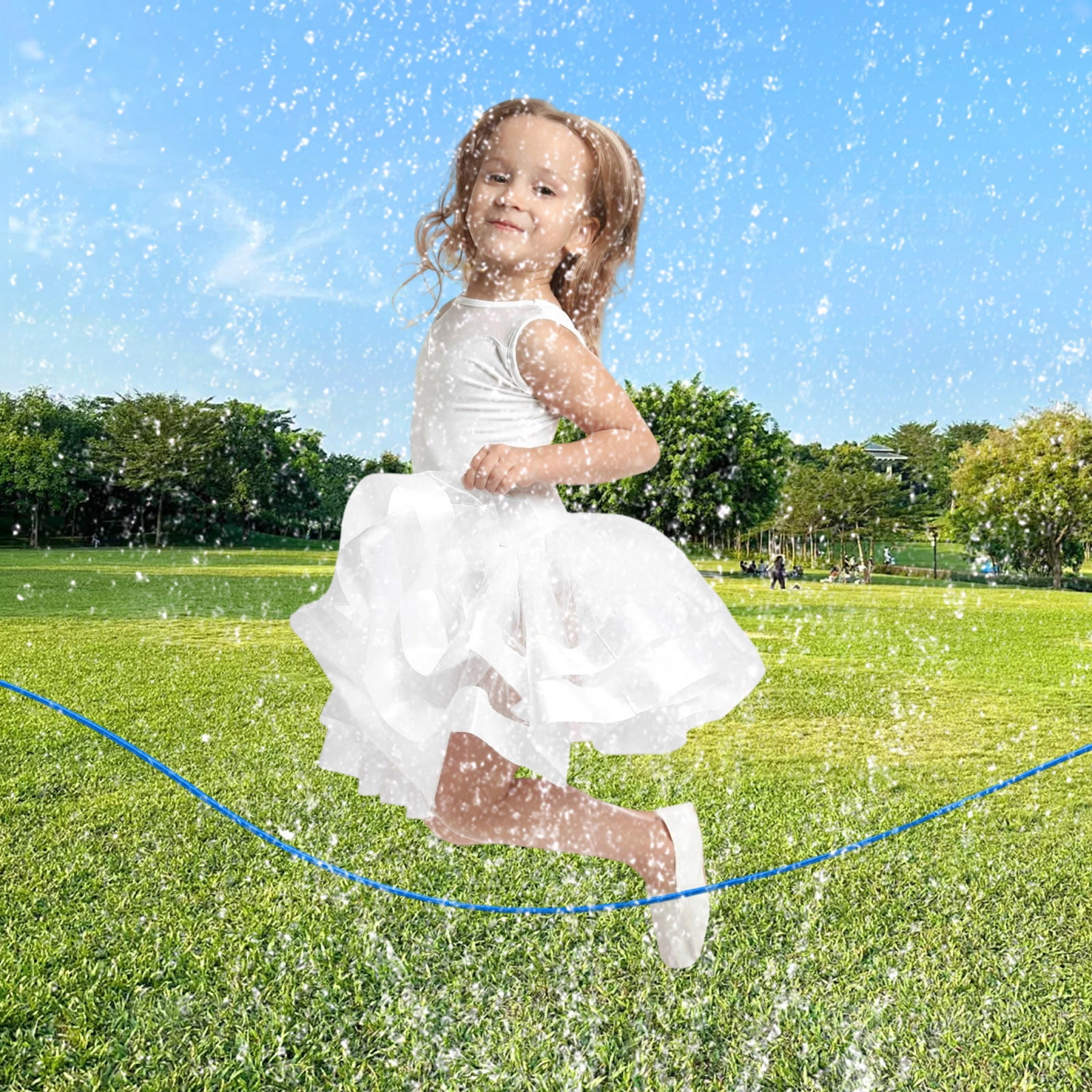 ZYXWVU 2 In 1 Water Sprinkler Yard Toy For Kids 25.5ft Outdoor Sprinkler With 12 Spray Holes Backyard Water Play Game Summer Lawn Fun