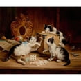 thumbnail image 2 of Carl Reichert 17x15 Gold Ornate Wood Frame and Double Matted Museum Art Print Titled - Playing Cards, 2 of 4