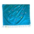 thumbnail image 4 of Mirayan India Pure Silk Hand Embroidery Scarf with Mirror Glass Embroidery, Blue, 4 of 5