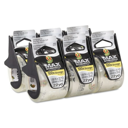 Duck 1.88&#34;x66ft 6pk Max Strength Packaging Tape with Dispenser
