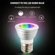 thumbnail image 4 of Bombilla LED RGB E27 de 5 W con control remoto y 16 colores cambiantes. Blanco, 4 of 9
