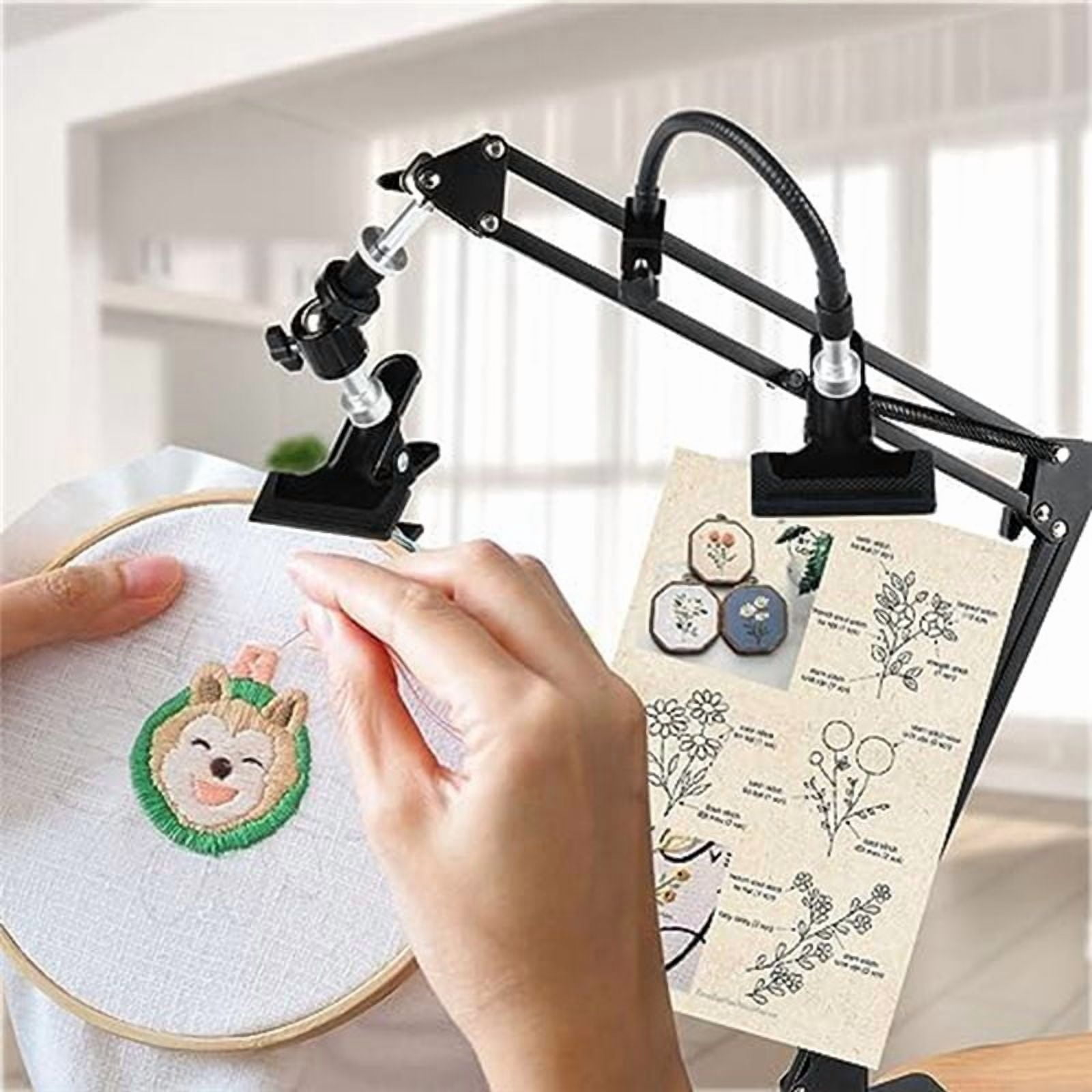 Embroidery Hoop Stand: 360 Adjustable Metal Embroidery Hoop Stand for Sewing Crafts