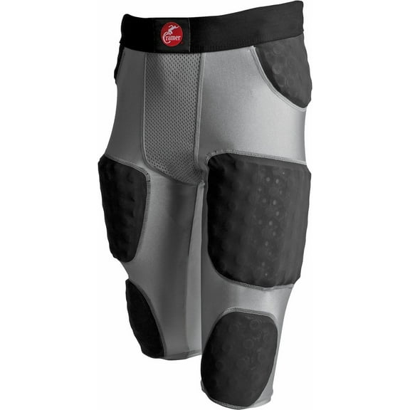 Cramer Hurricane 7 Pad Football Girdle, Gray, Small