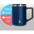 thumbnail image 6 of Elemental Summit Insulated Coffee Mug with Lid & Handle, Lightweight Camp Mug, Triple Wall Stainless Steel Vacuum Insulated Mug, Hot and Cold Thermal Coffee Tumbler, 16oz - Navy Blue, 6 of 10