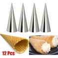 thumbnail image 1 of 12Pcs Stainless Steel Bread Baking Tubes Conical Form Cream Horn Mould Pastry Mold, 1 of 9