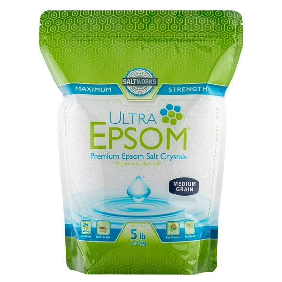 Sal de baño SaltWorks Ultra Epsom, bolsa sin perfume de 2,27 kg
