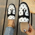 thumbnail image 3 of Gpaecead Women's Polka Dot Tassel Flat Mules Faux Suede Slip On Non Slip Shoes For Commute And Casual Style, Black, 3 of 8