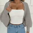 thumbnail image 5 of HongQid Women's Cropped Cardigan Sweaters Long Sleeve Shrug Open Front Cardigans for Women Trendy, 5 of 7