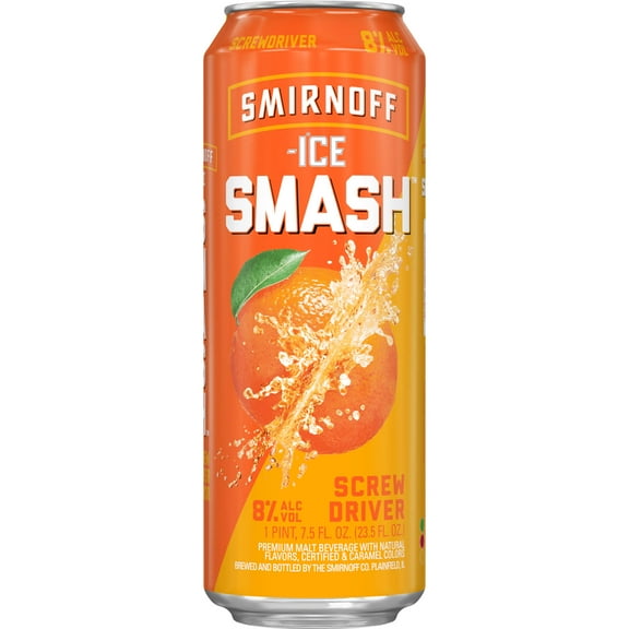 Smirnoff Ice Smash Screwdriver, Single Serve Can, 23.5 fl oz, 8% ABV