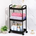 thumbnail image 3 of Carrito de almacenamiento con ruedas de 3 niveles, organizador compacto para dormitorio, cocina y montaje, diseño robusto, almacenamiento versátil, 3 of 9